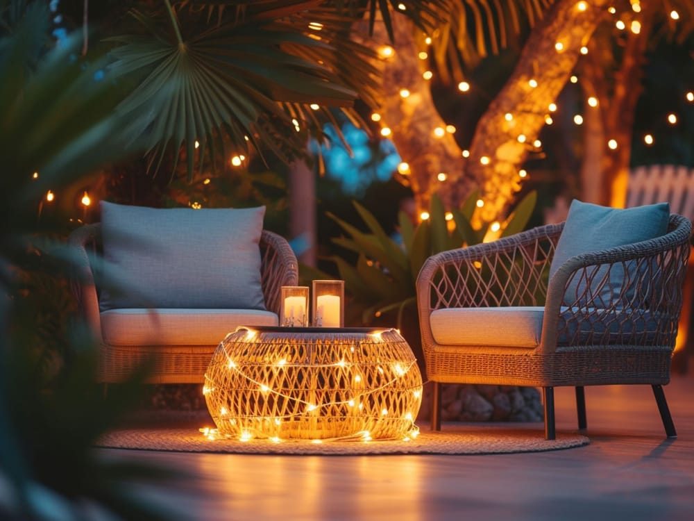 Decorate Deck or Patio Furniture With String Lights