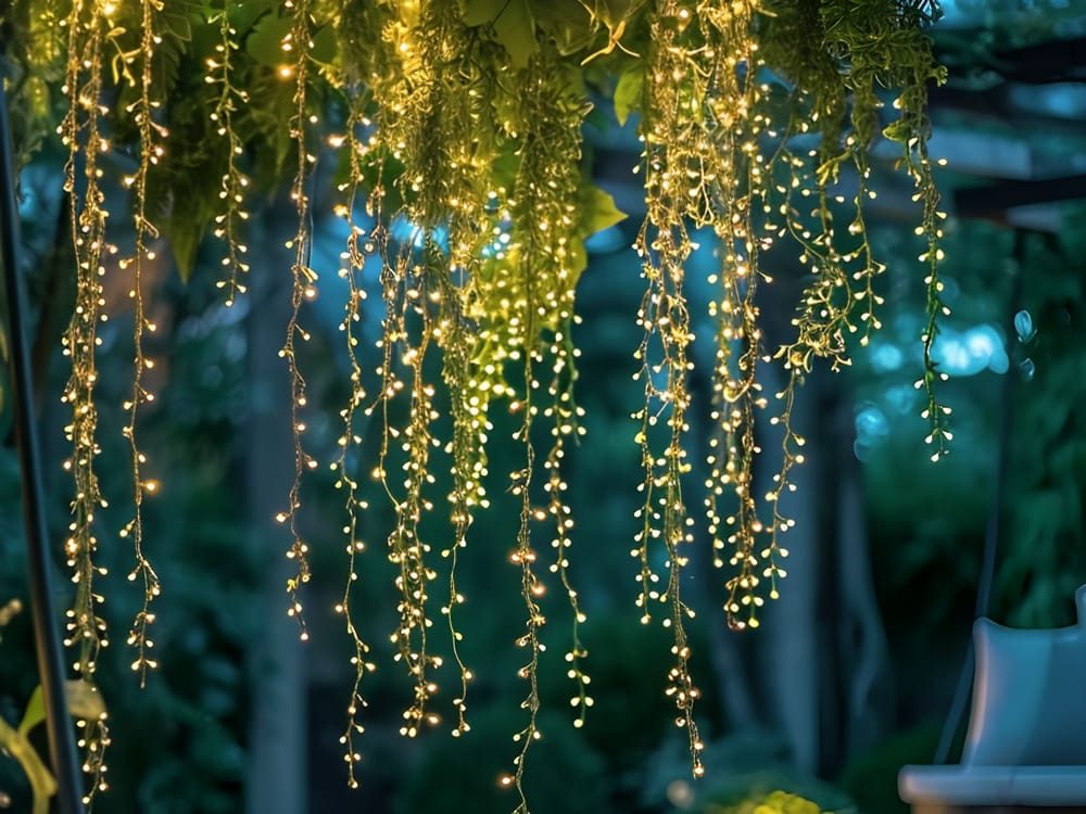 Drape Illuminated Artificial Vines Over Pergolas