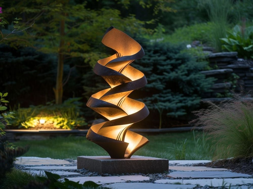 Illuminate Garden Sculptures With Spotlights