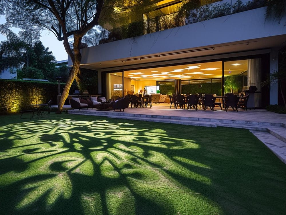 Use Floor Projectors to Light Up Garden Lawns