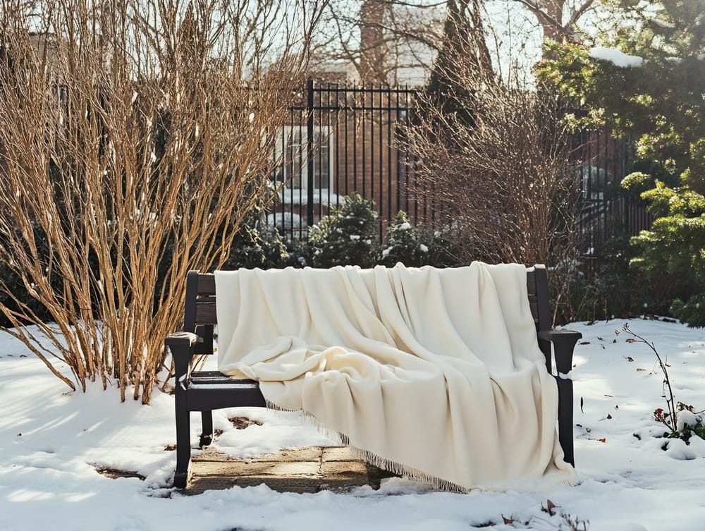 blankets-draped-on-benches